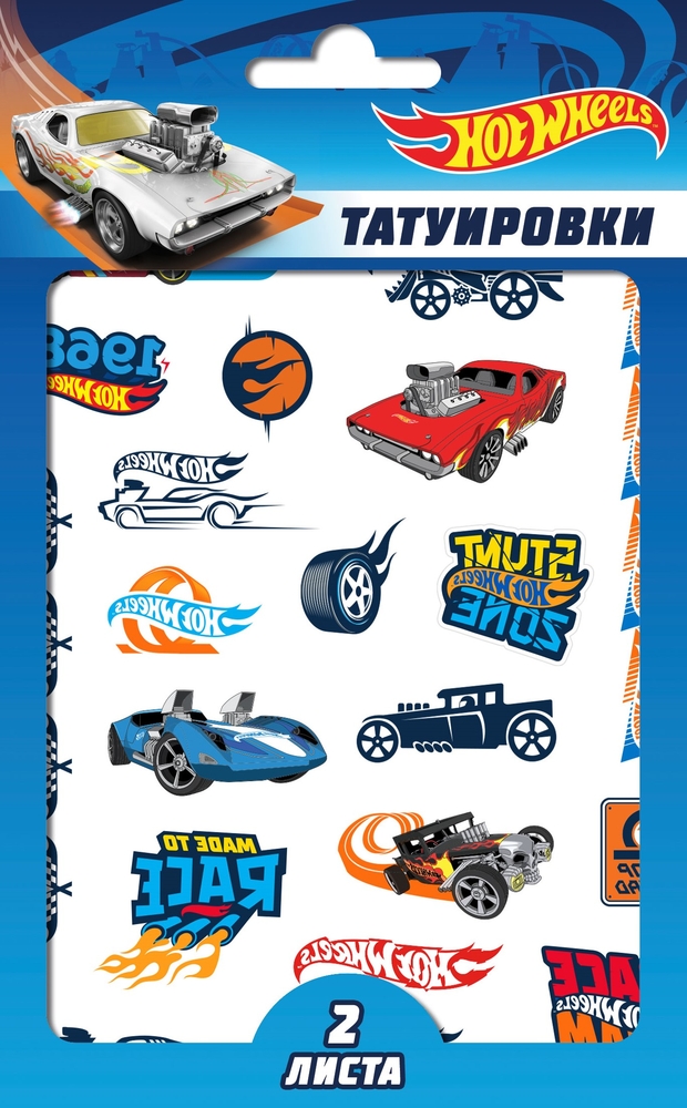 Наклейки - татуировки переводные ND Play Hot Wheels Хот Вилс, 2 листа, диз. 2