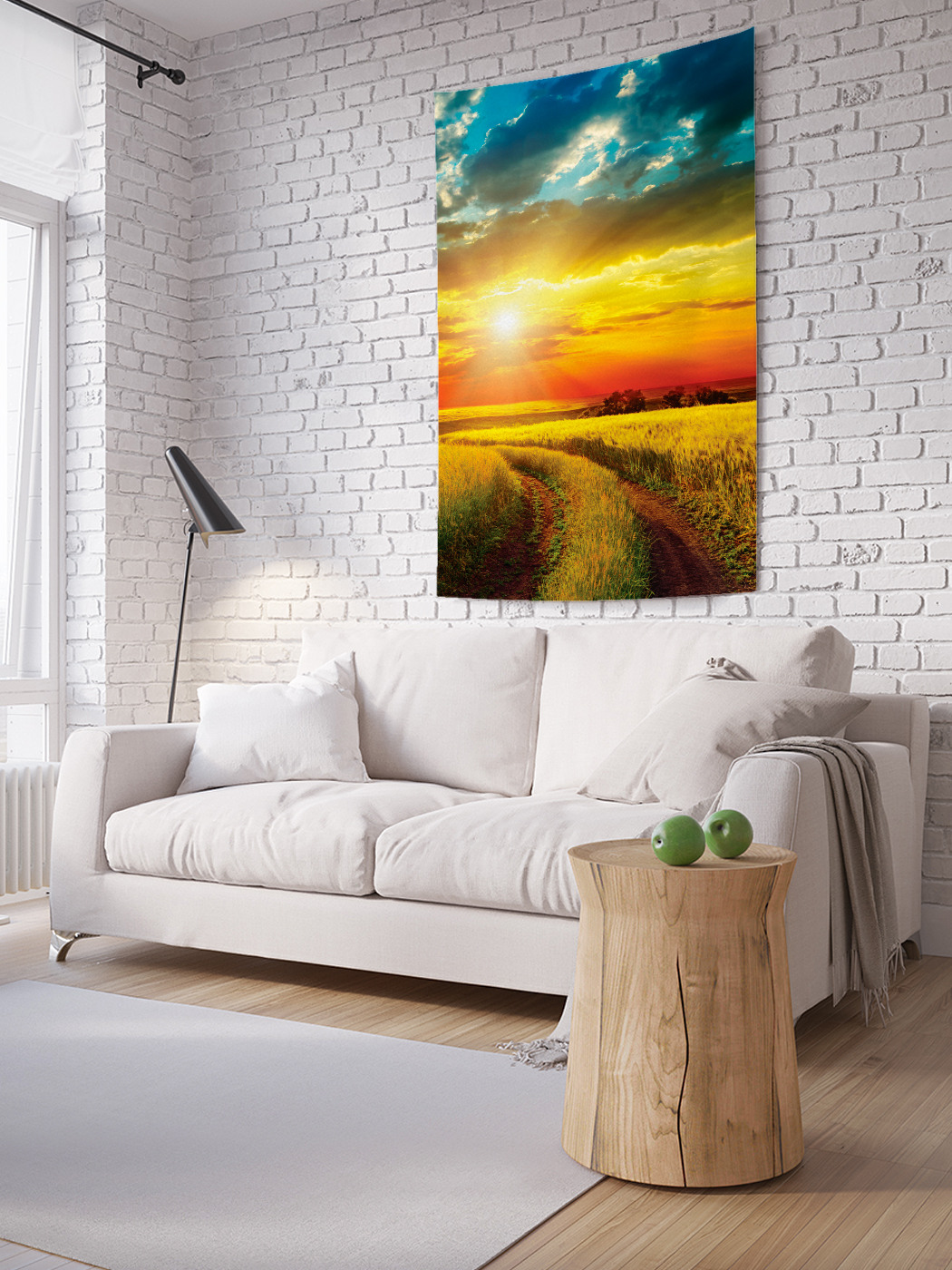 

Вертикальное фотопанно на стену JoyArty Дорога через поля 150x200 см, Дорога через поля