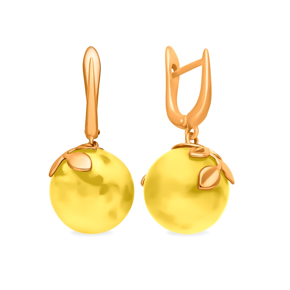 

Серьги подвески из серебра 585Gold 702009967, янтарь, 702009967