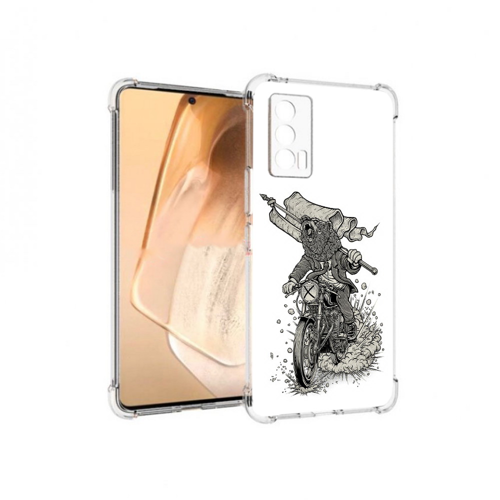 Чехол MyPads Tocco для Vivo iQOO Neo 5 медведь на мотоцикле (PT226960.398.467)