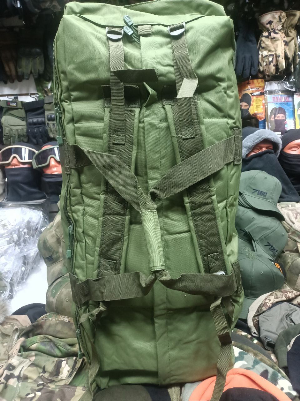 

Тактическая сумка рюкзак дорожная трансформер/военная/баул с лямками 100 литров олива, Зеленый, 543534мм
