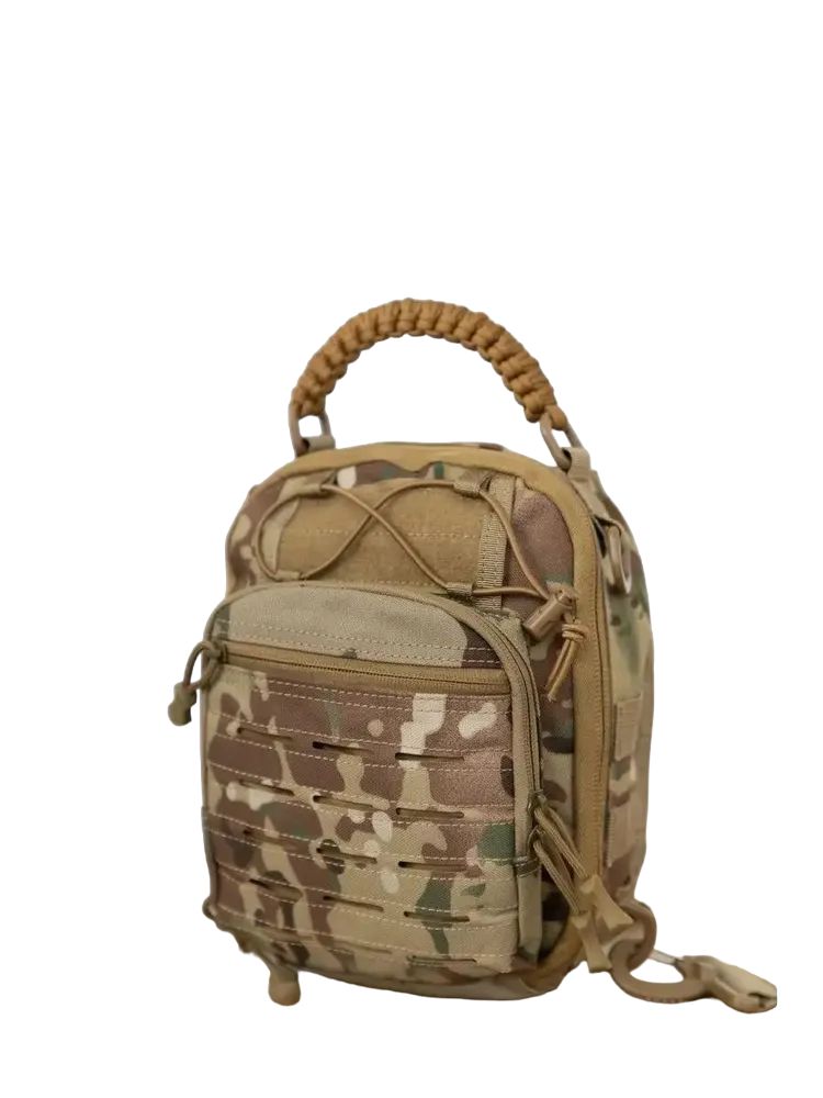 

Тактическая сумка Шторм через плечо с одной лямкой/для охоты и рыбалки 7 литров мультикам, Коричневый, Сумка через плечо