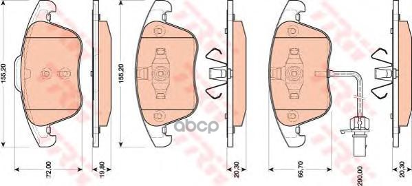

Тормозные колодки TRW/Lucas дисковые для Audi A4 07- A4 Allroad 09- A4 Avant 04-08 GDB1918