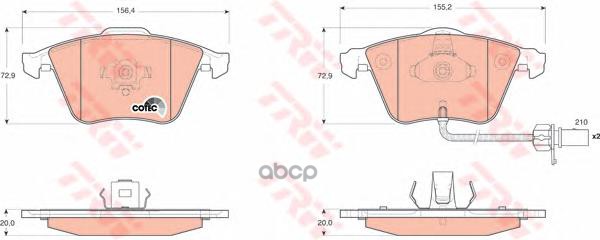 

Тормозные колодки TRW/Lucas передние для Audi A4 00-04 A4 Avant 01-04 A4 Avant 04- GDB1659