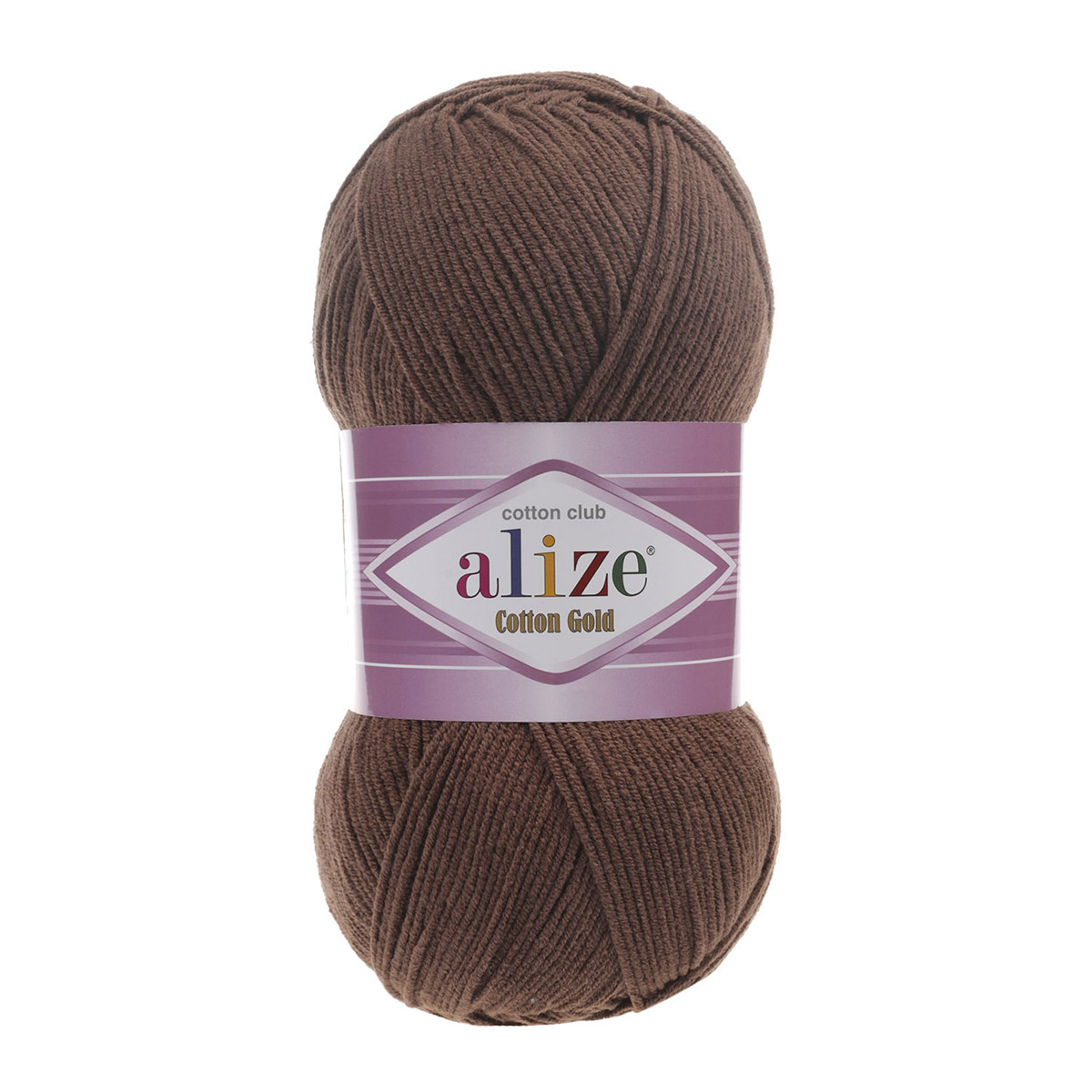 фото Пряжа alize 'cotton gold', 100 г, 330 м, (хлопок, акрил), ту, 493 коричневый, 5 мотков