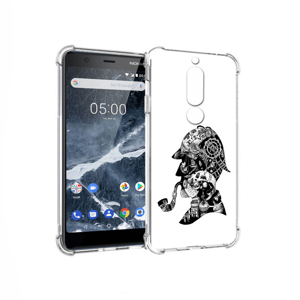 

Чехол MyPads Tocco для Nokia 5.1 мужчина с трубкой абстракция (PT114144.121.488), Прозрачный, Tocco