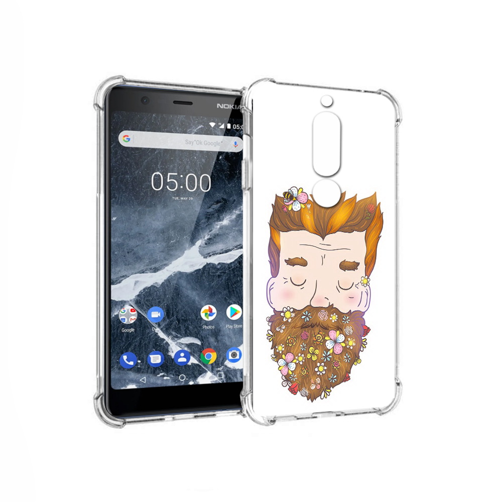 

Чехол MyPads Tocco для Nokia 5.1 мужчина с цветами в бороде (PT114144.121.489), Прозрачный, Tocco