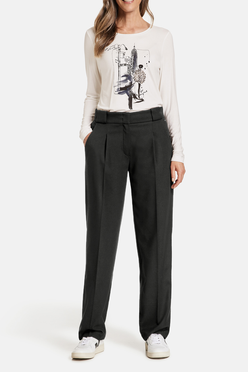 

Брюки женские Gerry Weber 122038-66375 черные 40R, Черный, 122038-66375