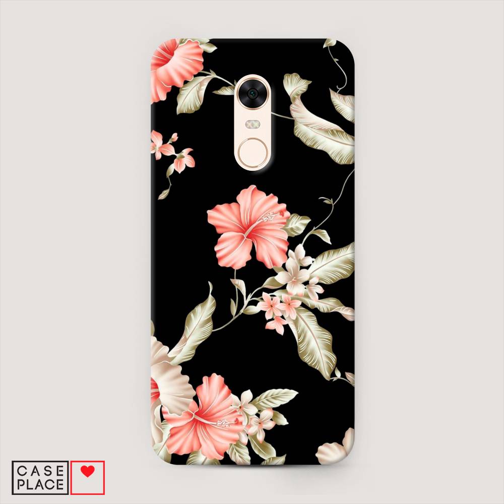 

Пластиковый чехол "Цветы на черном" на Xiaomi Redmi 5 Plus, 33120-6