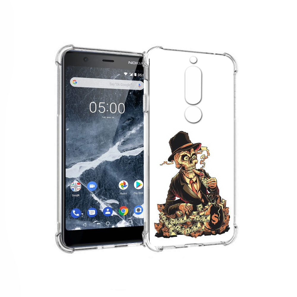 

Чехол MyPads Tocco для Nokia 5.1 нарисованный череп с сигаретой (PT114144.121.515), Прозрачный, Tocco
