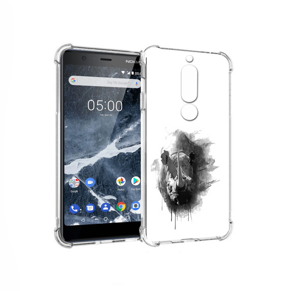 

Чехол MyPads Tocco для Nokia 5.1 носорог (PT114144.121.523), Прозрачный, Tocco