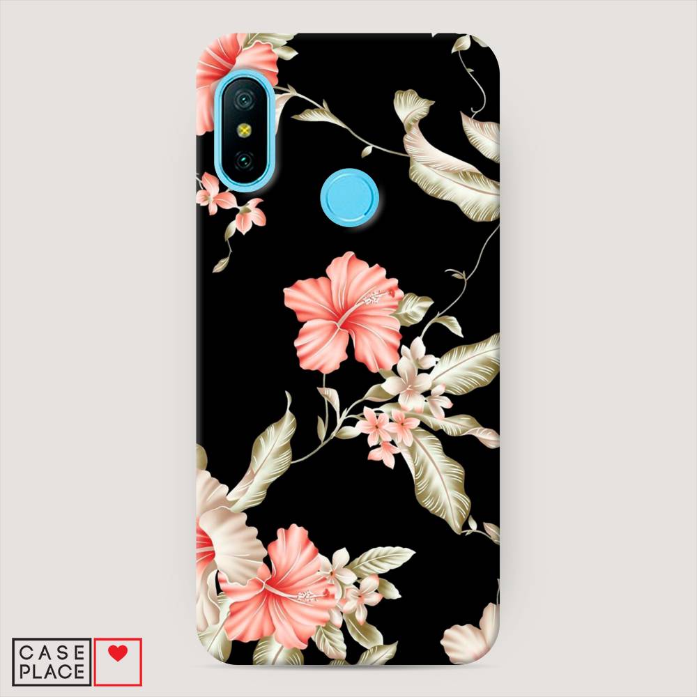 

Пластиковый чехол "Цветы на черном" на Xiaomi Redmi 6 Plus, 33920-6