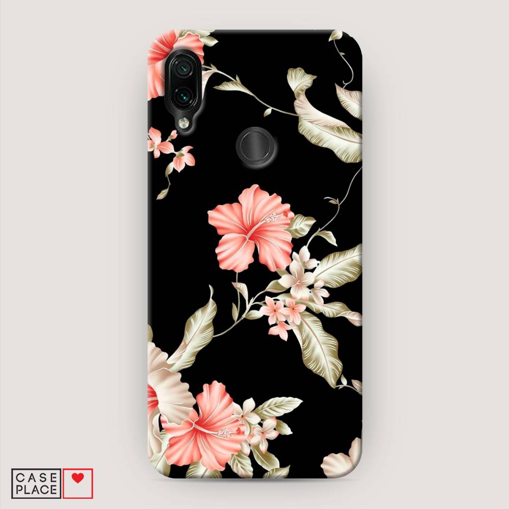 

Пластиковый чехол "Цветы на черном" на Xiaomi Redmi 7, 35020-6