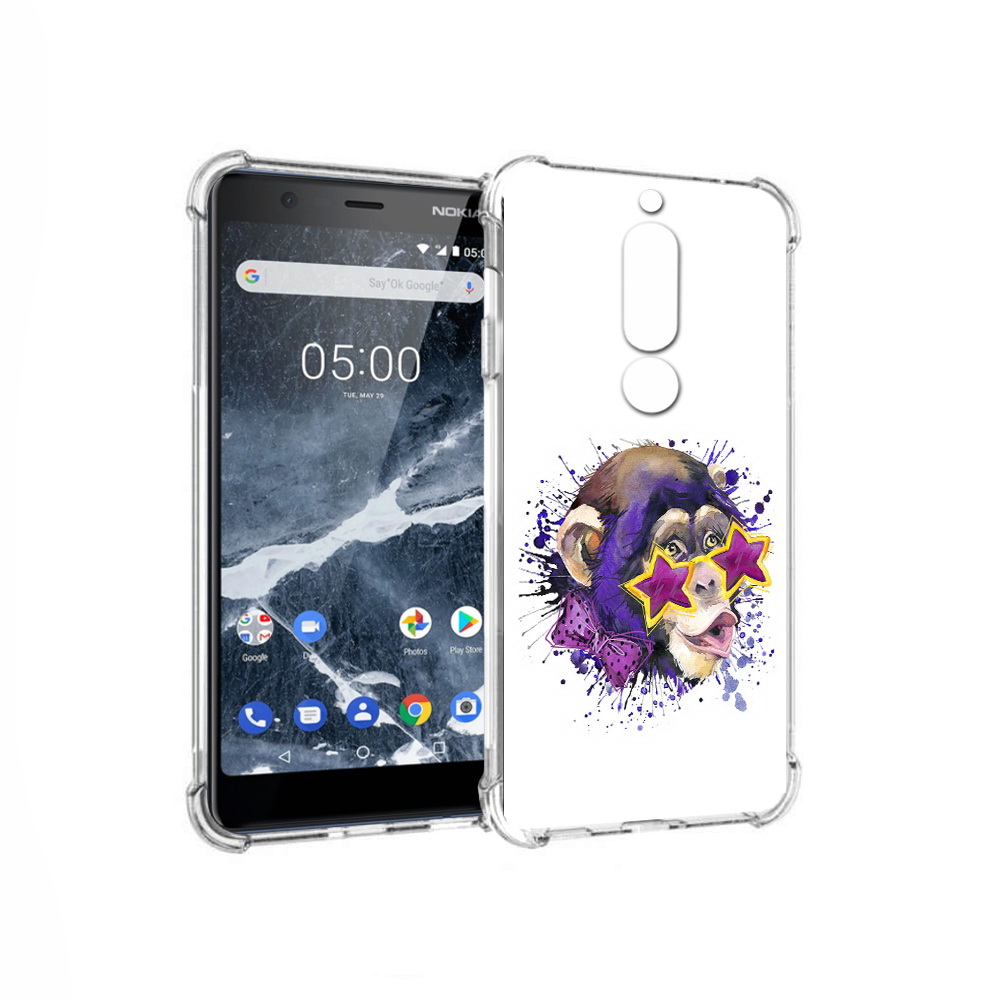 

Чехол MyPads Tocco для Nokia 5.1 обезьяна в очках (PT114144.121.524), Прозрачный, Tocco
