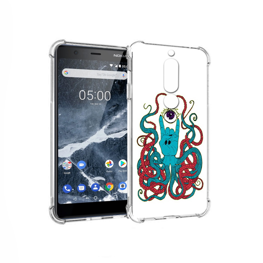 

Чехол MyPads Tocco для Nokia 5.1 осьминог-рука абстракция (PT114144.121.530), Прозрачный, Tocco