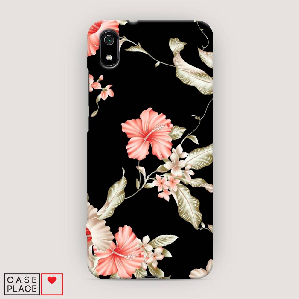 

Пластиковый чехол "Цветы на черном" на Xiaomi Redmi 7A, 35420-6