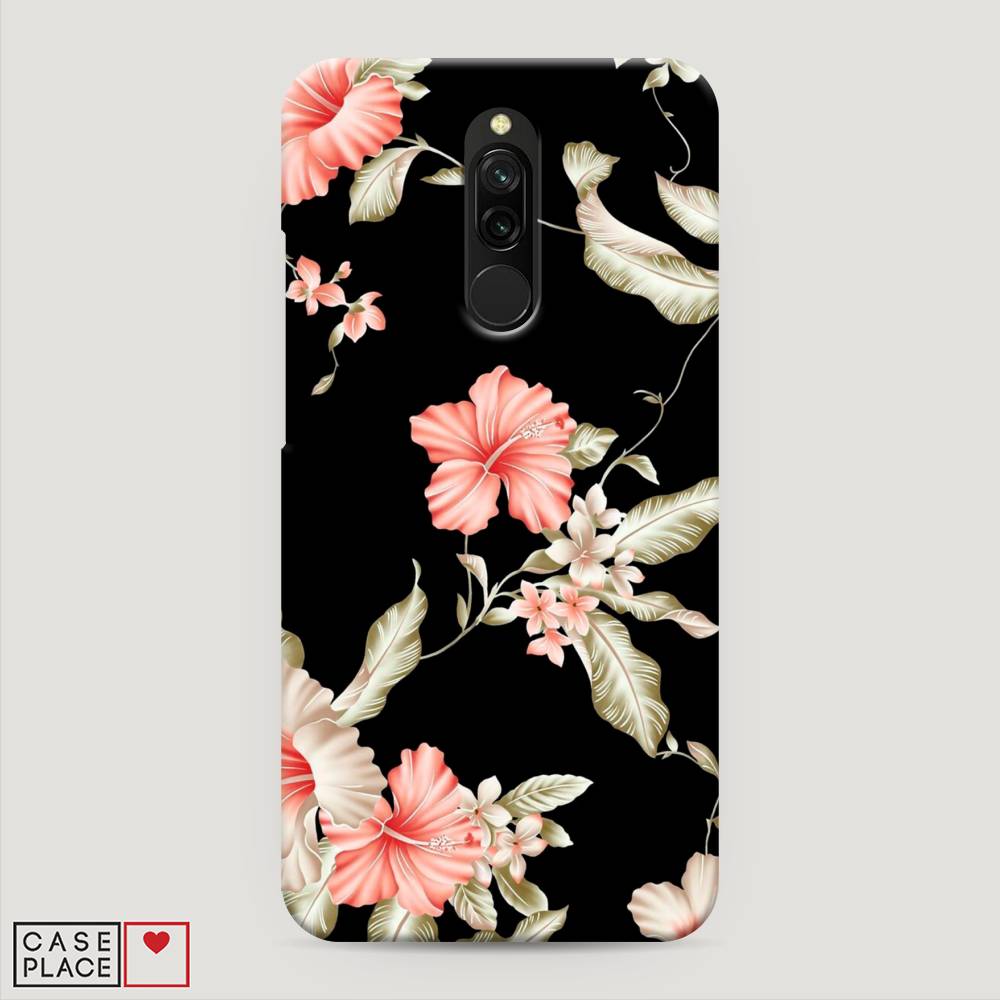 

Пластиковый чехол "Цветы на черном" на Xiaomi Redmi 8, 37120-6