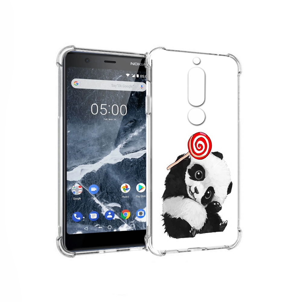 

Чехол MyPads Tocco для Nokia 5.1 панда с леденцом (PT114144.121.534), Прозрачный, Tocco