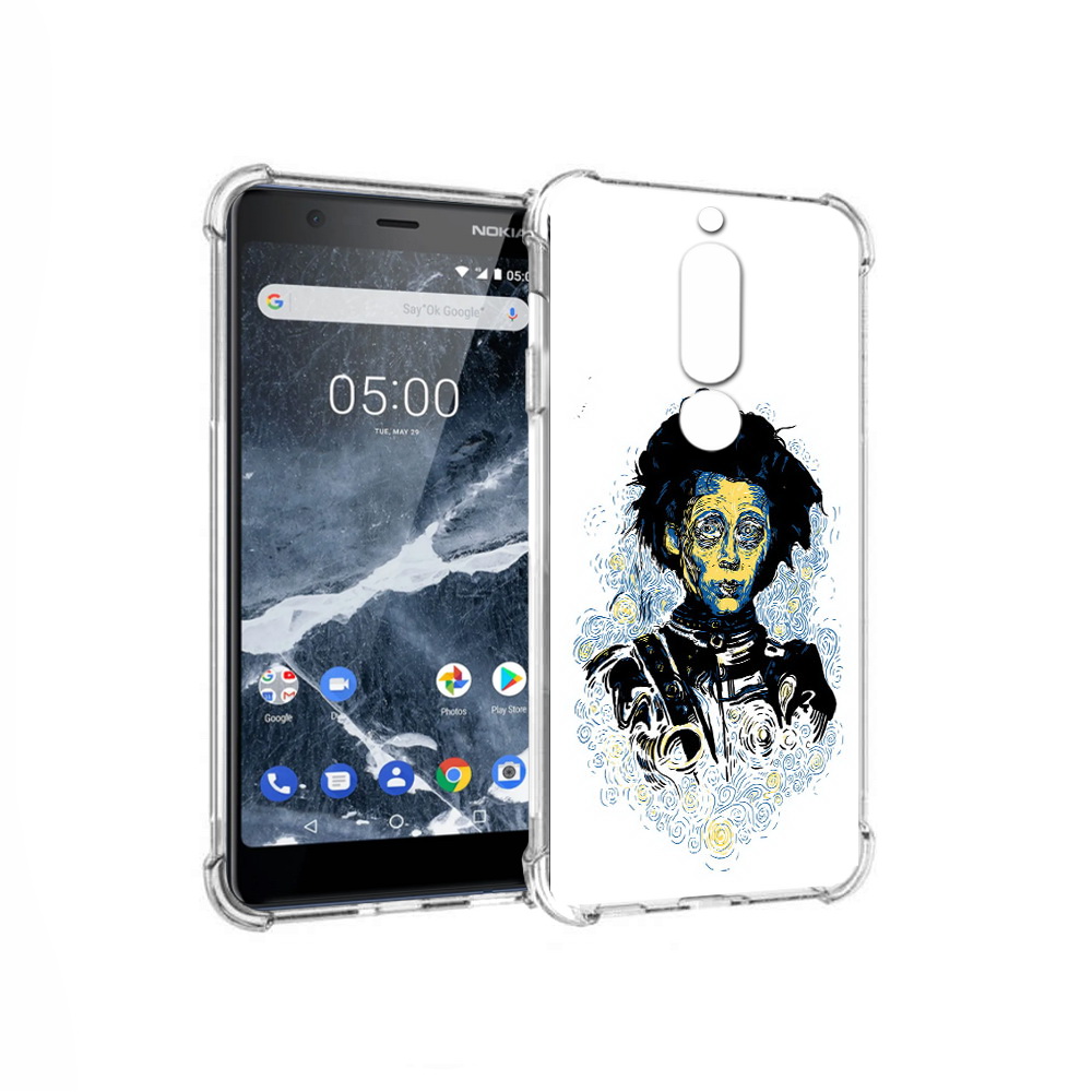 

Чехол MyPads Tocco для Nokia 5.1 парень черно-белый абстракция (PT114144.121.535), Прозрачный, Tocco