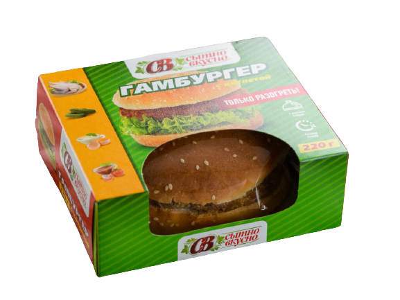 

Гамбургер Сытно и Вкусно с куриной котлетой и маринованными огурцами 220 г