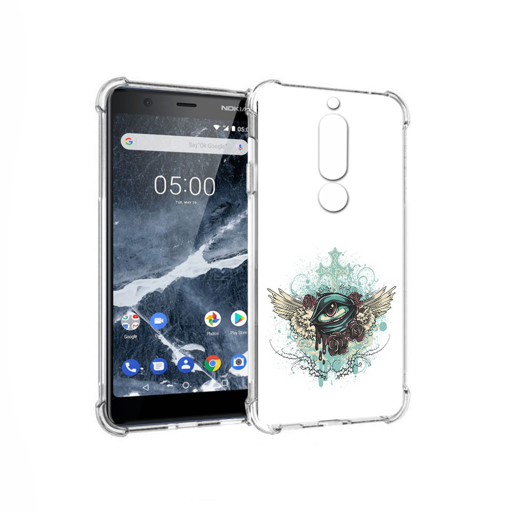 

Чехол MyPads Tocco для Nokia 5.1 плачущий глаз с крыльями (PT114144.121.544), Прозрачный, Tocco