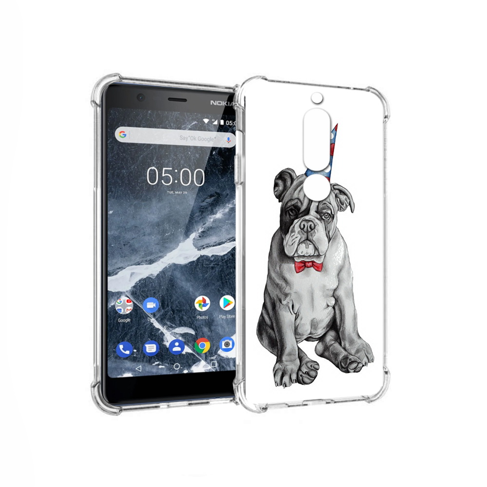 

Чехол MyPads Tocco для Nokia 5.1 праздничный щенок (PT114144.121.554), Прозрачный, Tocco