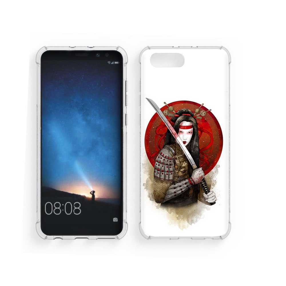 

Чехол MyPads Tocco для Honor V10 рисованная девушка с катаной (PT98539.62.580), Прозрачный, Tocco