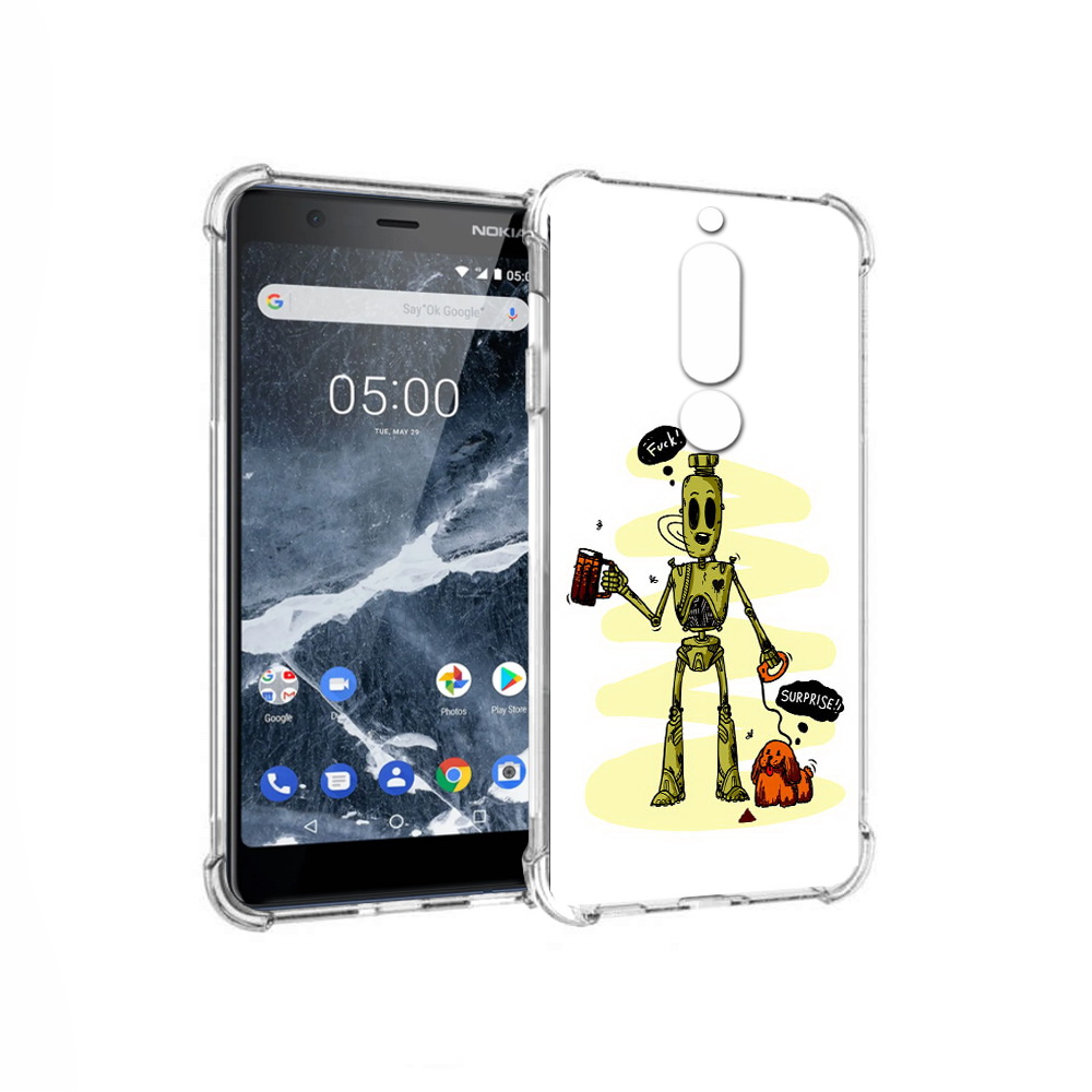 

Чехол MyPads Tocco для Nokia 5.1 прикольный робот (PT114144.121.557), Прозрачный, Tocco