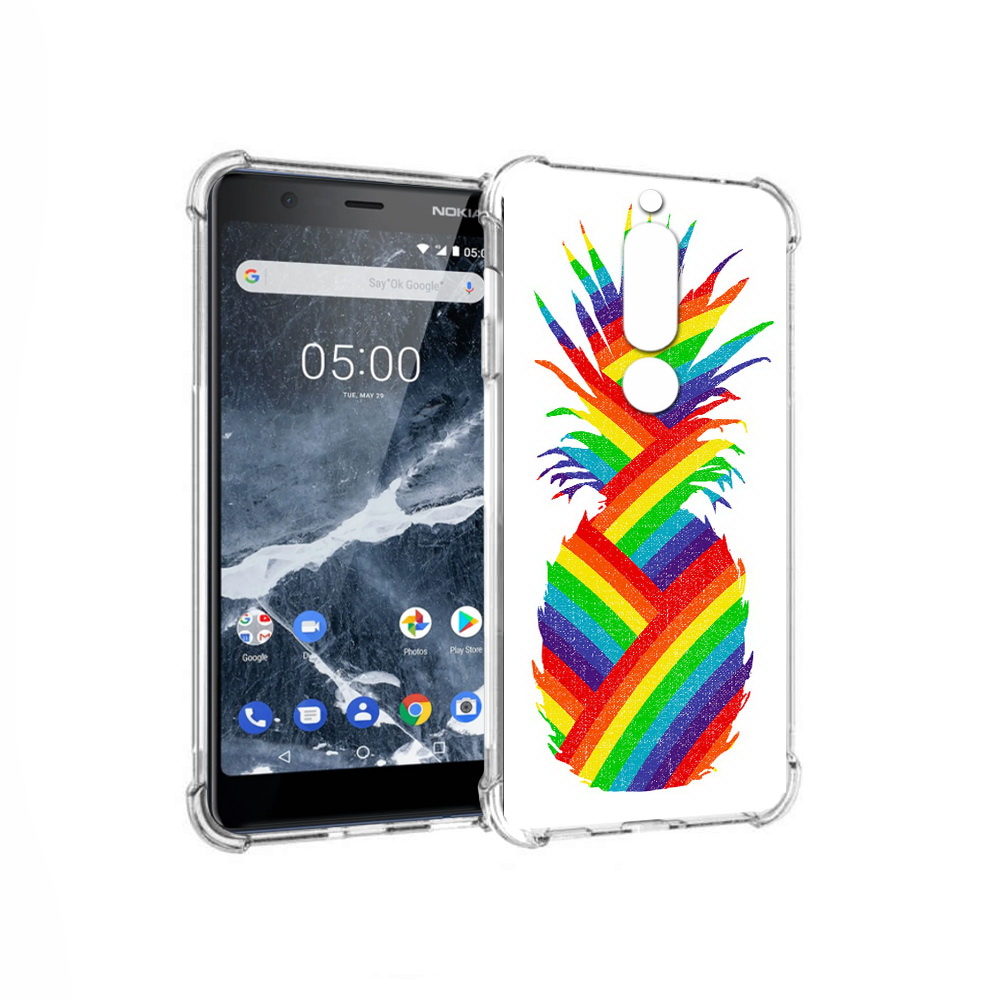

Чехол MyPads Tocco для Nokia 5.1 радужный ананас (PT114144.121.566), Прозрачный, Tocco