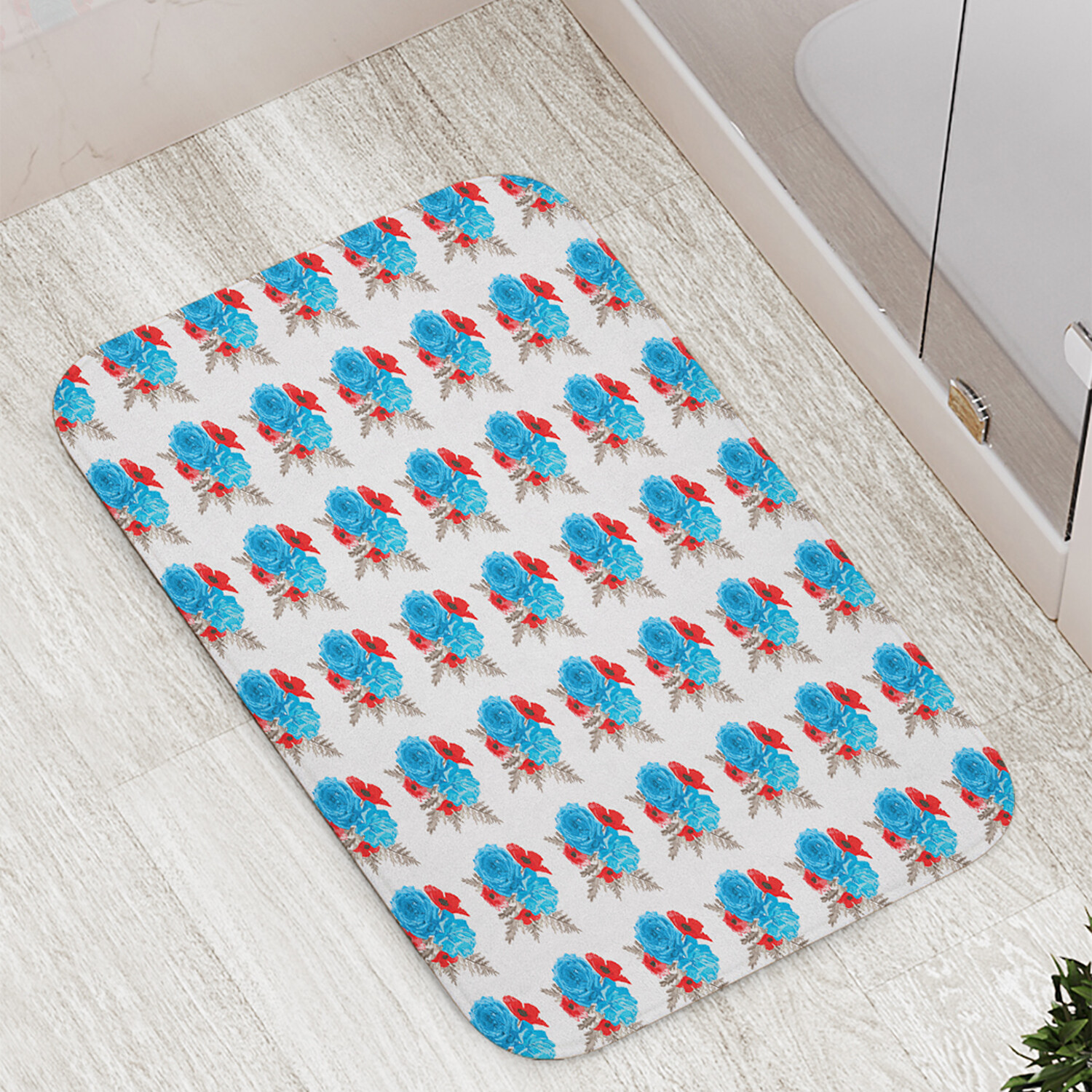 

Коврик противоскользящий JoyArty "Небесные розы" для ванной сауны бассейна 77х52 см, Небесные розы