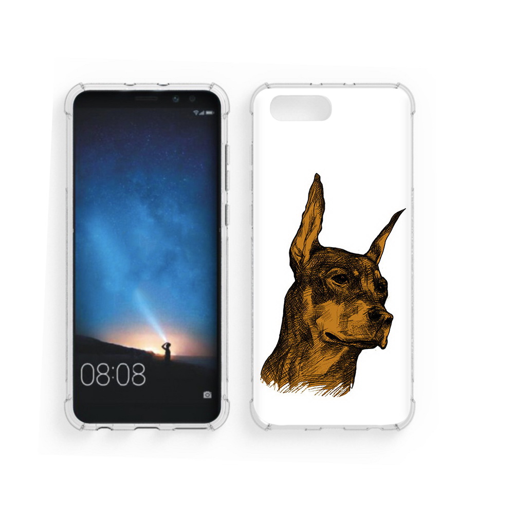 

Чехол MyPads Tocco для Honor V10 скетч доберман (PT98539.62.605), Прозрачный, Tocco