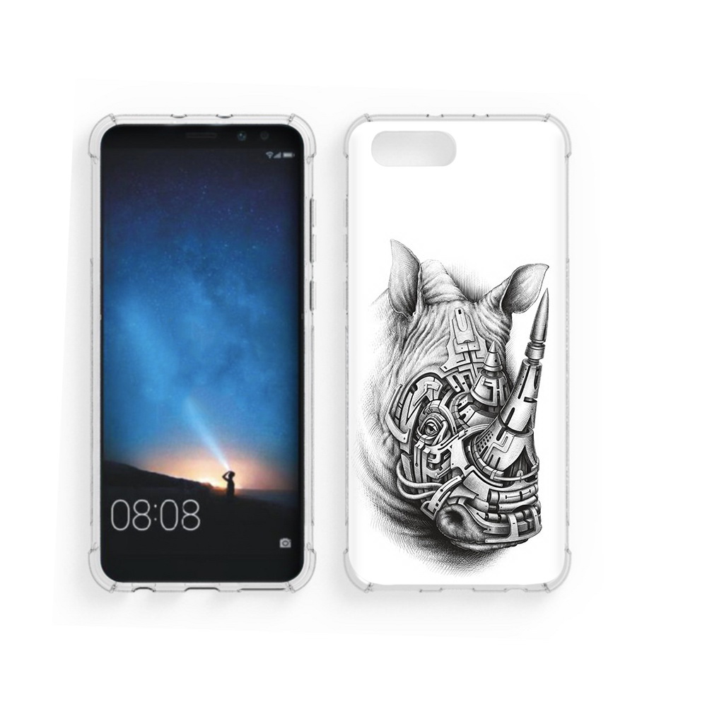 

Чехол MyPads Tocco для Honor V10 стальной носорог (PT98539.62.620), Прозрачный, Tocco