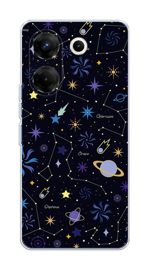 

Чехол на Tecno Camon 20 Pro 5G "Цветной космос", Желтый, 304050-2