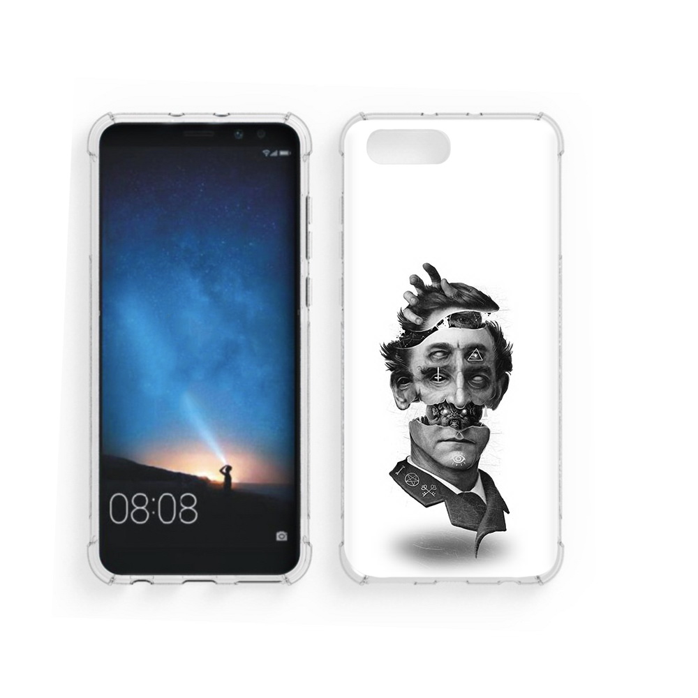 

Чехол MyPads Tocco для Honor V10 страшное лицо абстракция (PT98539.62.628), Прозрачный, Tocco