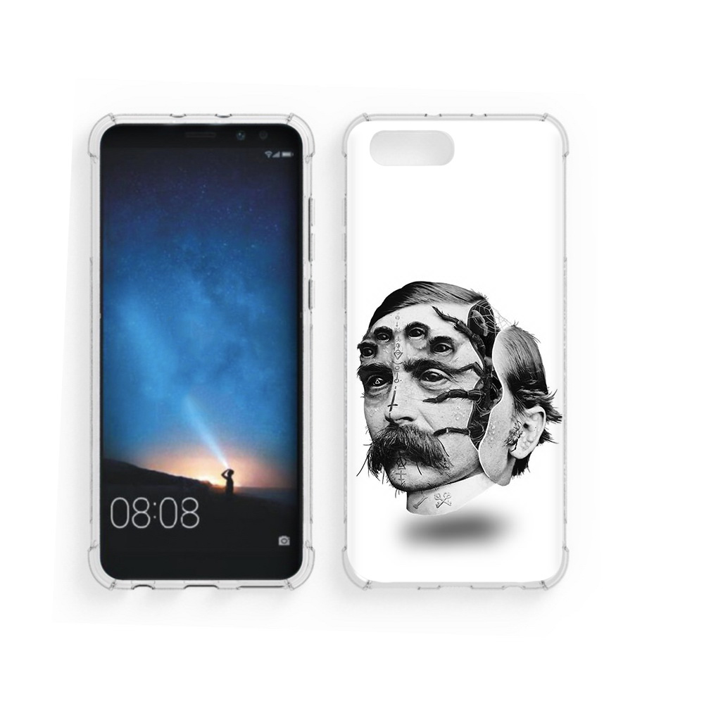 

Чехол MyPads Tocco для Honor V10 страшное лицо мужчины (PT98539.62.629), Прозрачный, Tocco