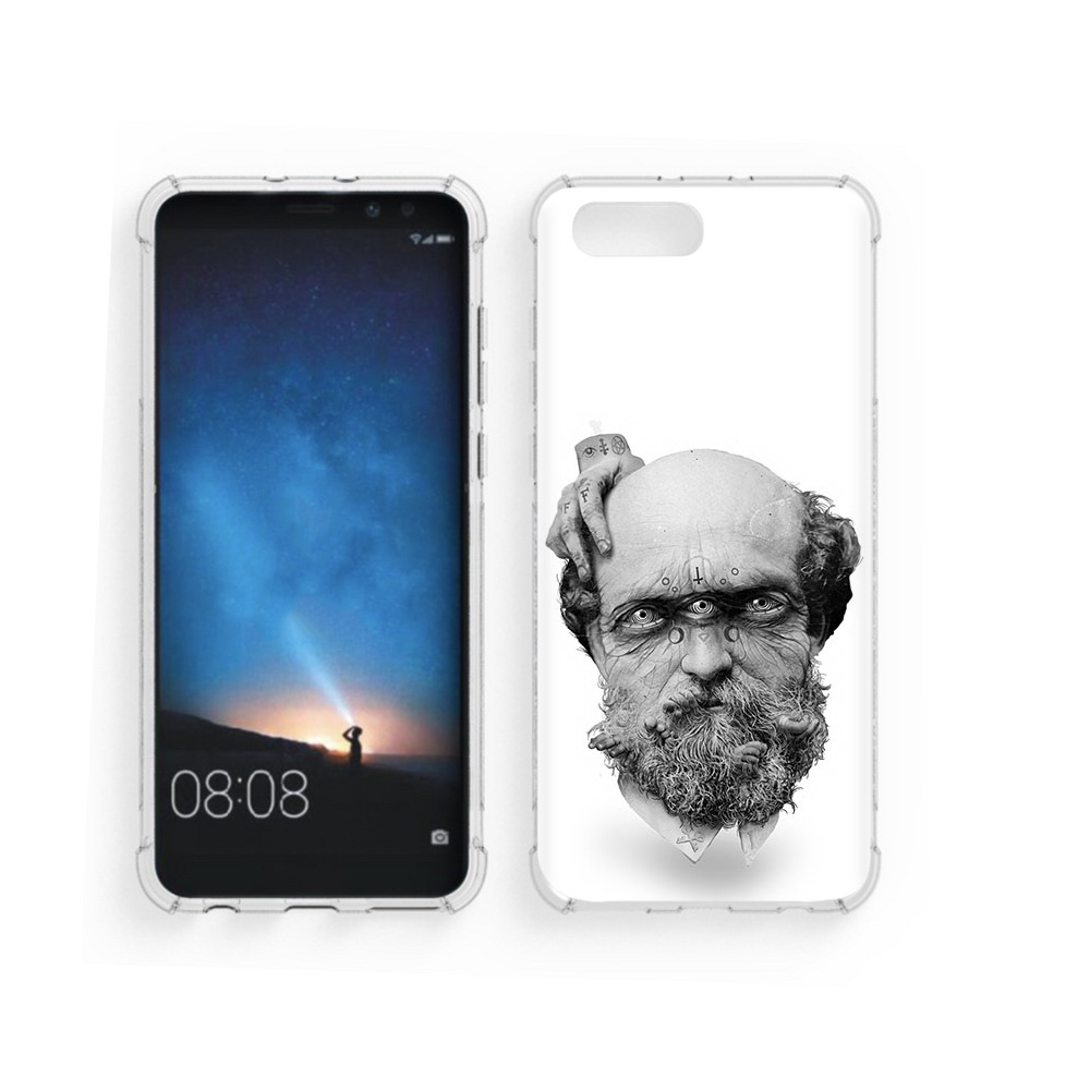 

Чехол MyPads Tocco для Honor V10 страшный бородатый мужчина абстракция (PT98539.62.630), Прозрачный, Tocco