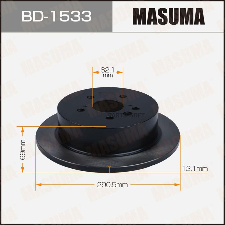 

Диск Тормозной Rear Alphard, Estima / Anh15w, Mcr30w [Уп.2] Masuma арт. BD-1533