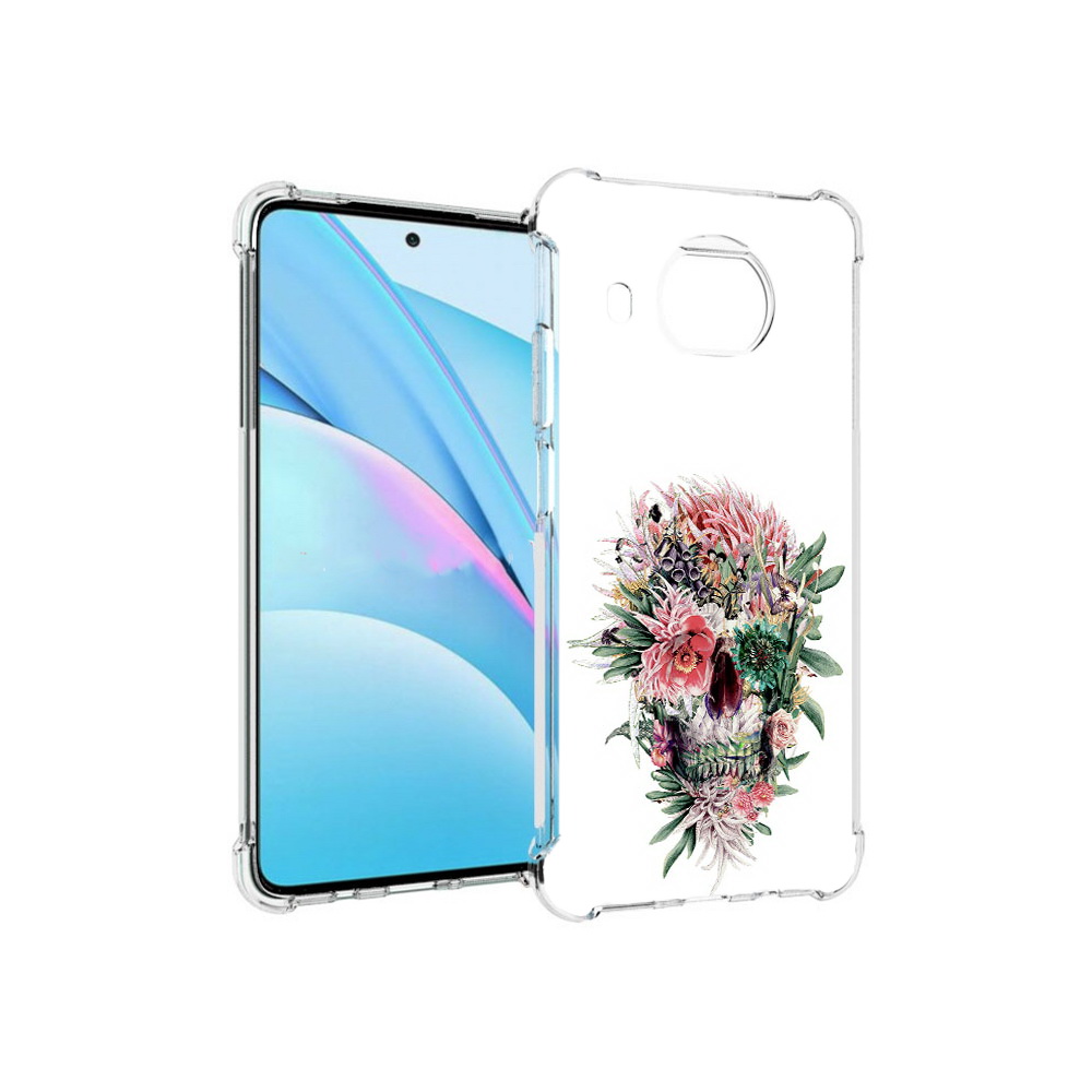 

Чехол MyPads Tocco для Xiaomi Mi 10T Lite череп из цветов (PT154732.269.677), Прозрачный, Tocco