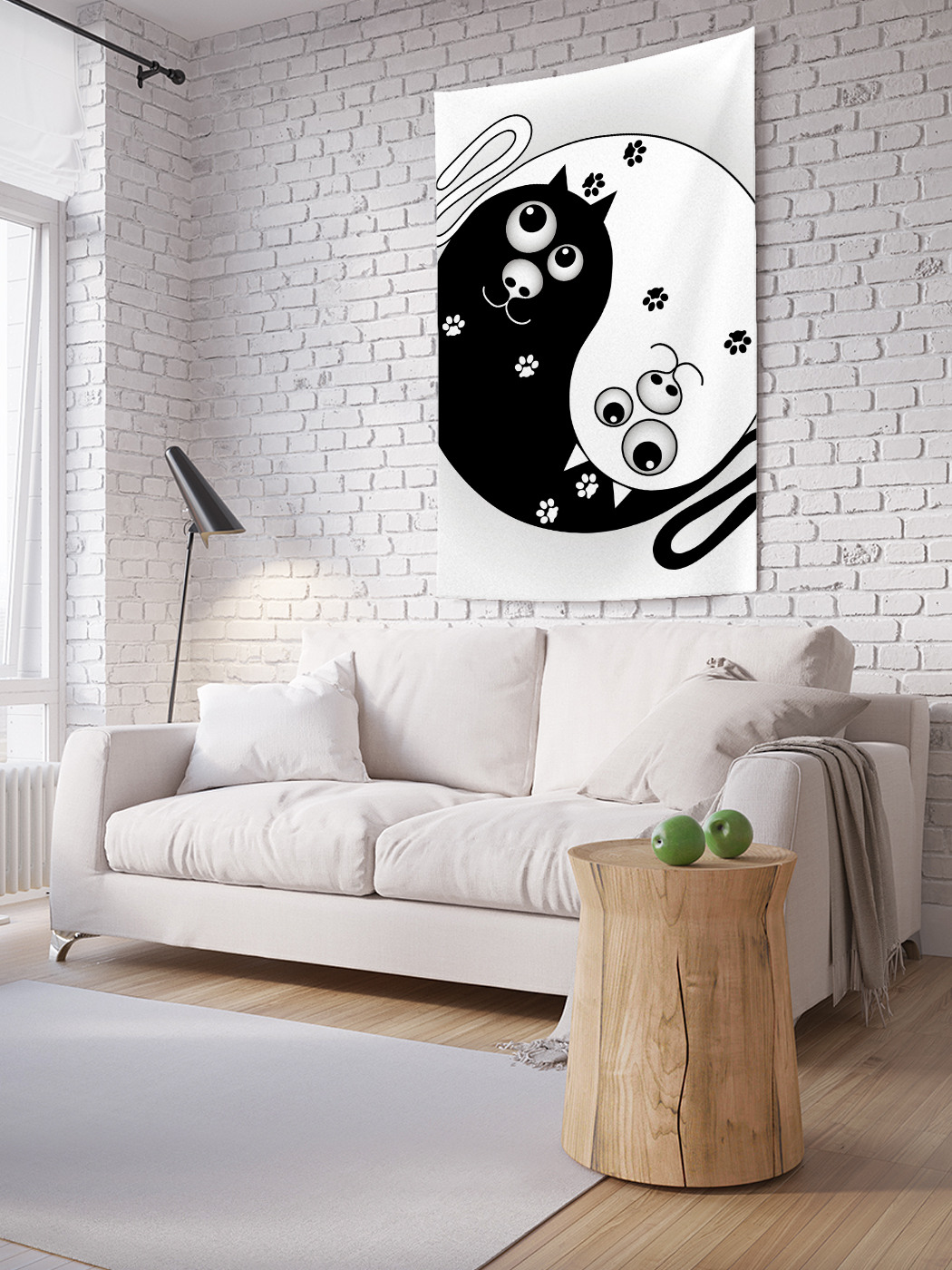 

Вертикальное фотопанно на стену JoyArty Инь и ян коты 150x200 см, Инь и ян коты