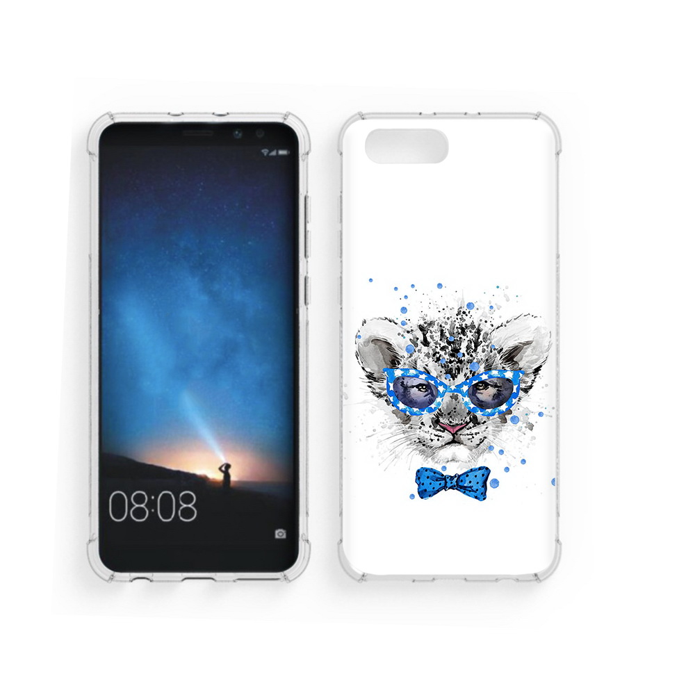 

Чехол MyPads Tocco для Honor V10 тигренок с бабочкой (PT98539.62.642), Прозрачный, Tocco