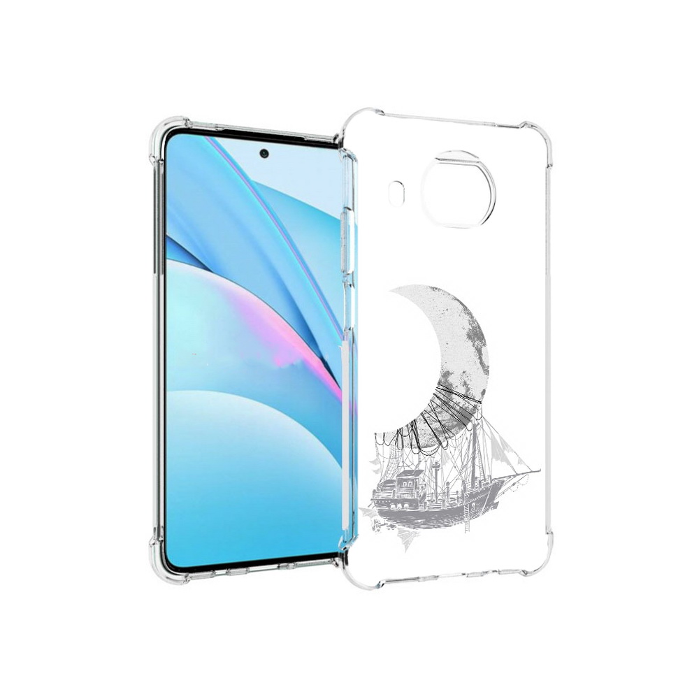 

Чехол MyPads Tocco для Xiaomi Mi 10T Lite черно белый корабль полумесяц (PT154732.269.684), Прозрачный, Tocco