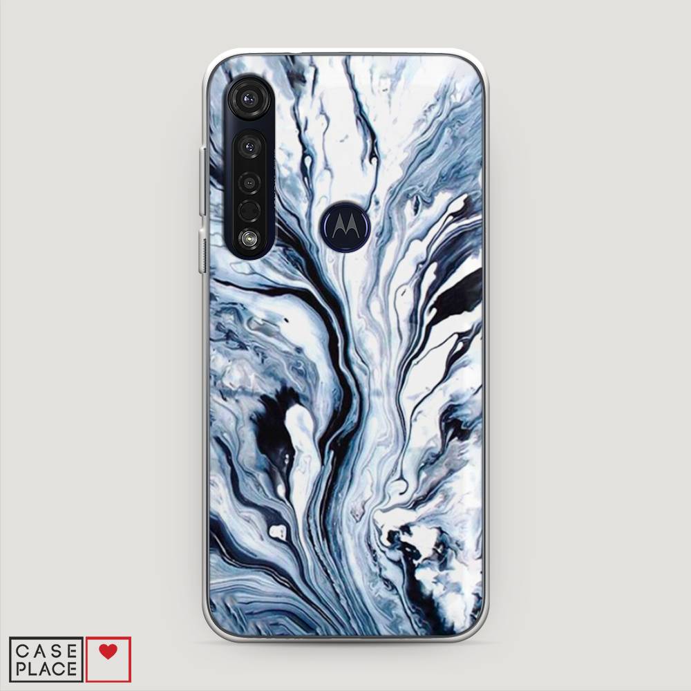 

Чехол Awog на Motorola Moto G8 Plus "Голубой минерал мрамор", Разноцветный, 241450-3