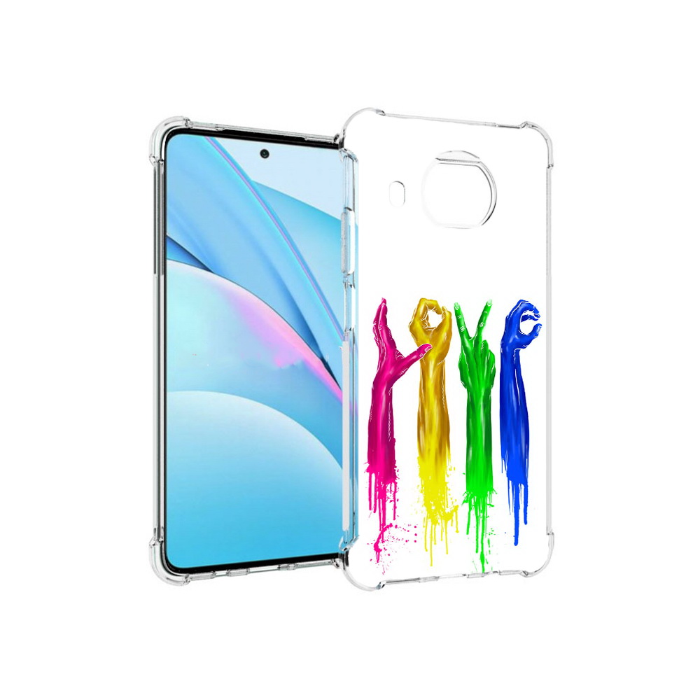 

Чехол MyPads Tocco для Xiaomi Mi 10T Lite яркие руки love (PT154732.269.707), Прозрачный, Tocco