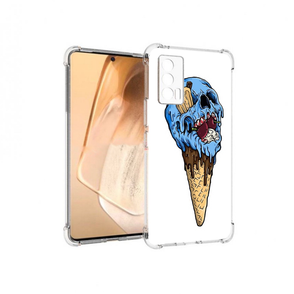 

Чехол MyPads Tocco для Vivo iQOO Neo 5 мороженное череп (PT226960.398.484), Прозрачный, Tocco