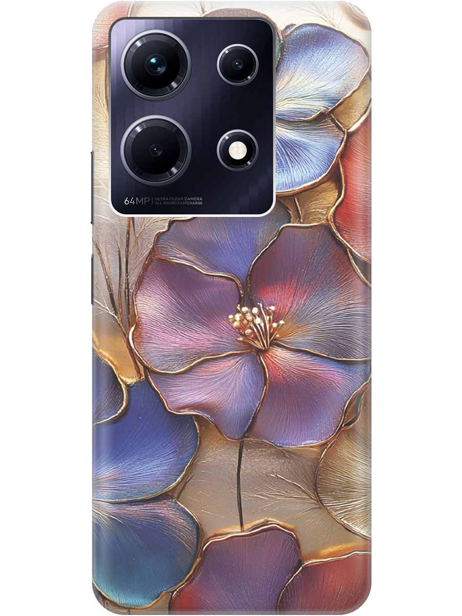 

Силиконовый чехол на Infinix Note 30 с принтом "Позолоченные цветы", Прозрачный;золотистый;красный;синий, 773943724