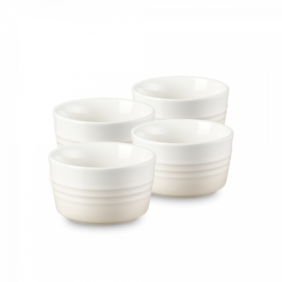 

Набор из 4-х рамекинов LE CREUSET Meringue керамика 100 мл бежевый, Белый