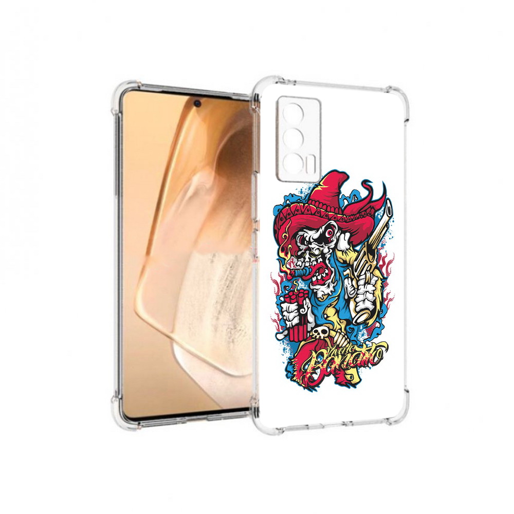 

Чехол MyPads Tocco для Vivo iQOO Neo 5 нарисованный скелет с писталетом (PT226960.398.513), Прозрачный, Tocco