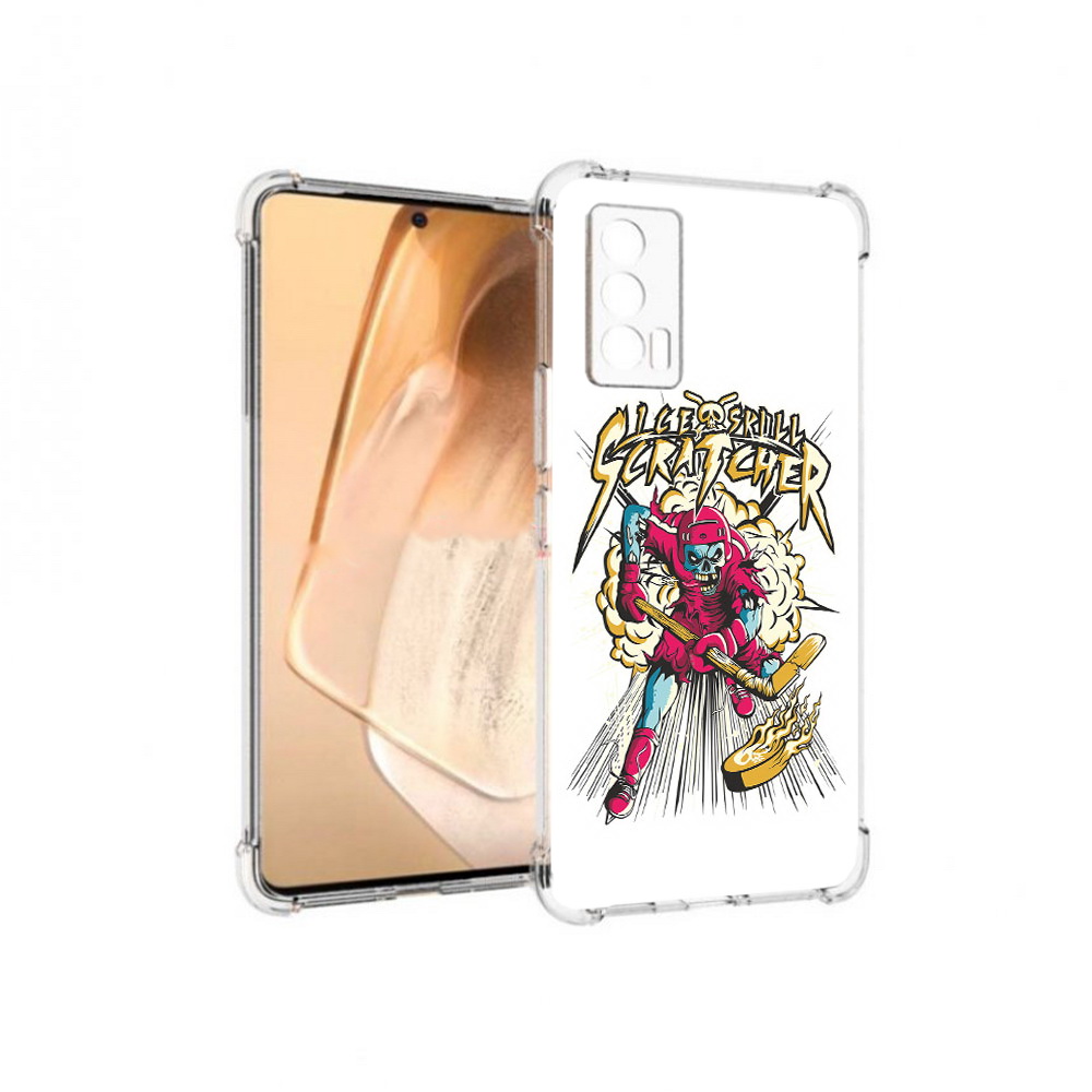 

Чехол MyPads Tocco для Vivo iQOO Neo 5 нарисованный скелет хоккеист (PT226960.398.514), Прозрачный, Tocco