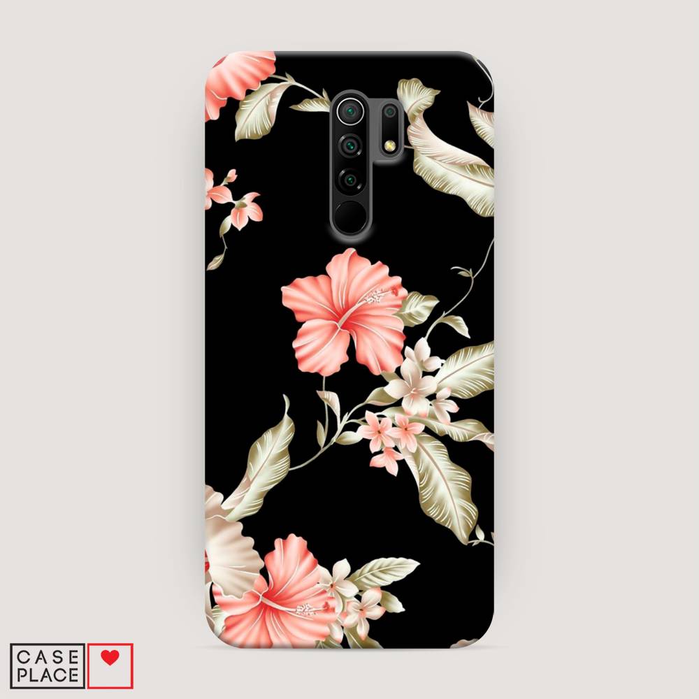 

Пластиковый чехол "Цветы на черном" на Xiaomi Redmi 9, 38320-6