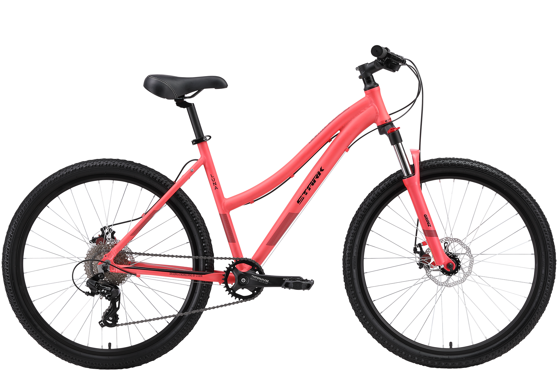 Велосипед STARK Luna 26.2 D 2024 розовый-черный 18